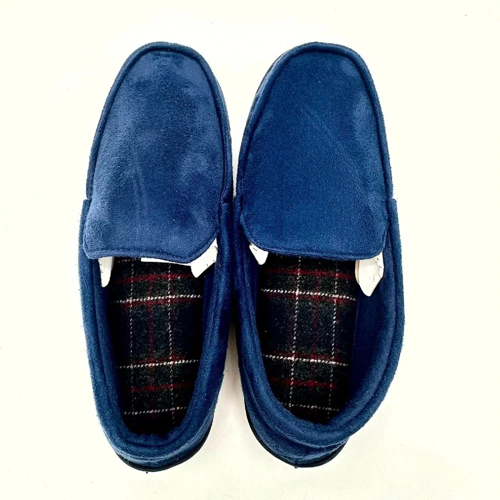 Totes Toasties Men's Memory Foam Loafer Slippers - Navy Blue (Size XL 11-12) NEW